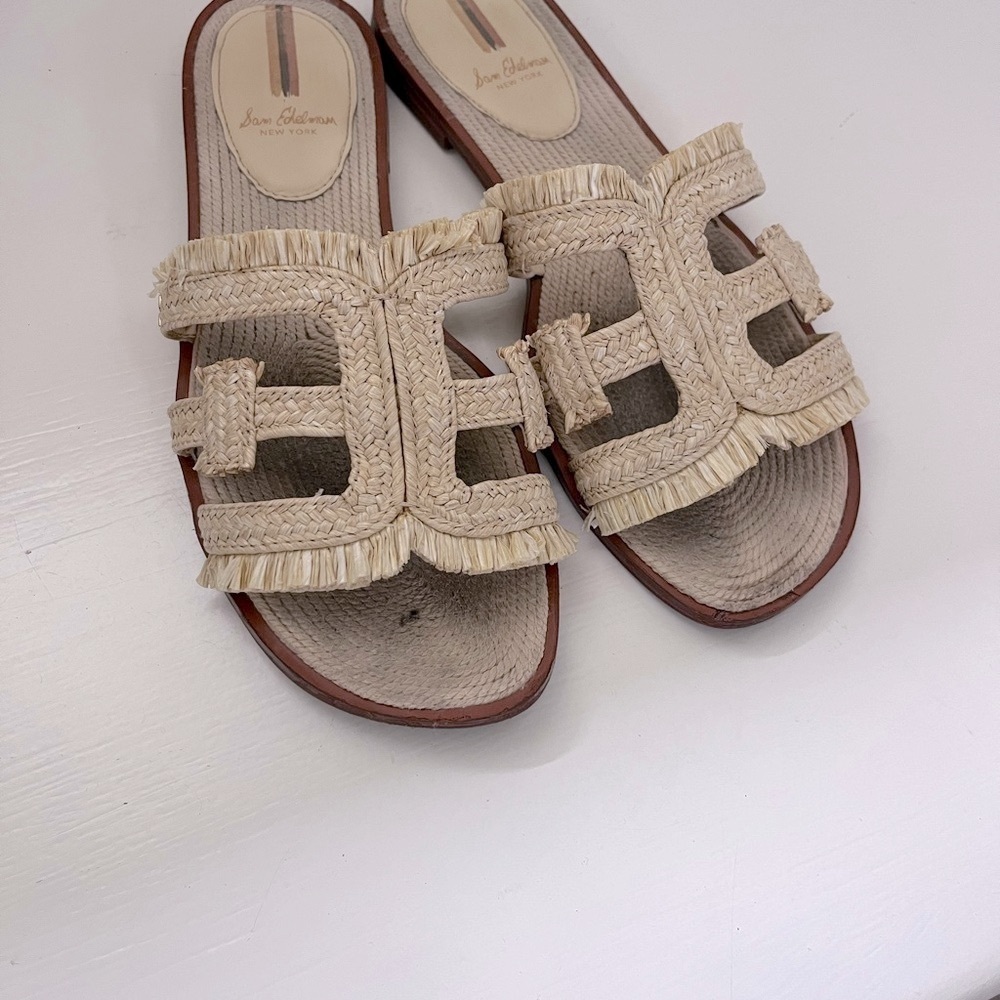 Sam Edelman Raffia Slides - Picture 5 of 7